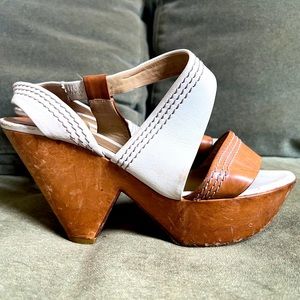 Chloe platform strappy wedge heel sandal